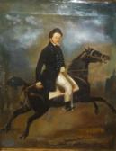 BIRKHARDT,Moustached gentleman in navy coat on horseback,1830,Moore Allen & Innocent GB 2016-06-17