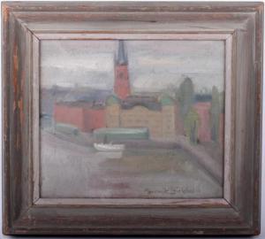 BIRKHOLM Margit 1900-1900,A view of Stockholm,1949,Locati US 2012-09-10