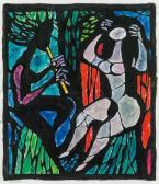BIRKLE Albert 1900-1986,Faun and Nymph (coloured sketch for a Dalle gla,1970,im Kinsky Auktionshaus 2020-03-04