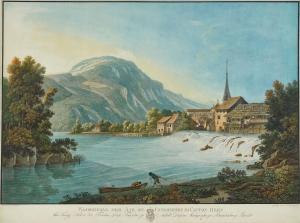BIRMANN Peter 1758-1844,Wasserfall der Aar zu Untersewen im Canton Bern,Dobiaschofsky CH 2023-11-08