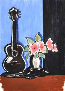 BIRNE Max,Still Life of Flowers in a Vase, with a Guitar,John Nicholson GB 2019-05-29