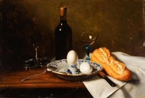 BIROTHEAU Ferdinand 1819-1892,Still Life with Eggs, Bread and Wine,,Weschler's US 2023-09-22
