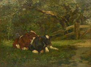 BISBING Henry Singlewood 1849-1933,COWS RESTING,Burchard US 2020-02-23