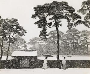 BISCHOF Werner 1916-1954,Courtyard of the Meiji Shrine, Tokyo, Japan,1954,Swann Galleries 2024-02-15