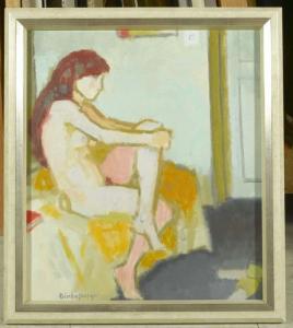 BISCHOFBERGER Bruno 1926,Sitzender weiblicher Akt.,Galerie Koller CH 2006-06-19