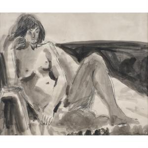 Bischoff Adelie Landis 1926,Seated Nude,Clars Auction Gallery US 2023-03-17