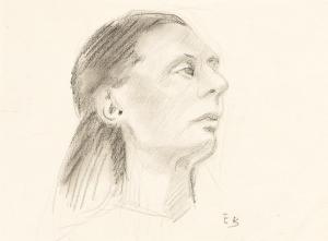 BISCHOFF Elmer Nelson 1916-1991,Portrait of Georgia O'Keeffe,Swann Galleries US 2022-12-01