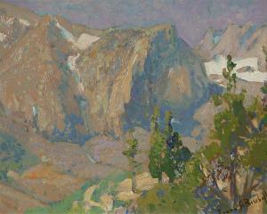 BISCHOFF Franz Arthur 1864-1929,Eastern Sierra Nevada Mountains, Big Pine Ca,John Moran Auctioneers 2016-03-22
