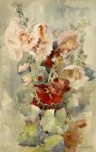 BISCHOFF Franz Arthur 1864-1929,Pink and red hollyhocks,Bonhams GB 2013-08-06