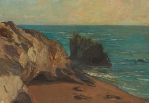 BISCHOFF Franz Arthur 1864-1929,Rocky coast,John Moran Auctioneers US 2023-11-14