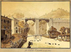 BISCHOFF Jakob Christoph 1793-1825,Crevola - Le pont du côte d'Italie,Zofingen CH 2015-06-06
