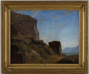 BISCHOFF Théophile 1847-1935,Bergère et chèvre dans un paysage de montagne,Piguet CH 2011-06-22