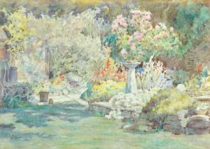 Bishop M.A 1900,A Garden Scene,20th Century,John Nicholson GB 2017-09-13