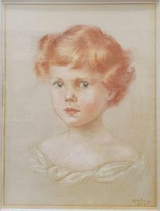 BISHOP Molly, Lady G. Scott 1911-1998,Portrait study of young chi,1956,The Cotswold Auction Company 2022-01-25