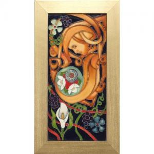 Bishop Rachael,Moorcroft pottery wall plaque with surreal face,2012,Eastbourne GB 2017-09-16