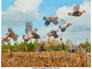 BISHOP Richard Evett 1887-1975,Covey of Quail,Heritage US 2025-03-25