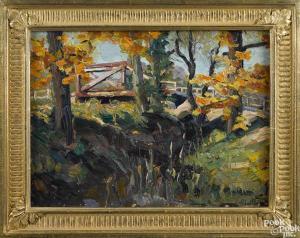 BISHOP Richard Evett 1887-1975,Landscape Near New Hope,Pook & Pook US 2015-01-17