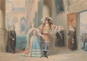 BISI Michele,A scene in a cloister, a nobleman, a young lady an,1848,Palais Dorotheum 2018-03-28