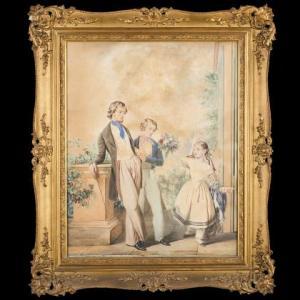 BISI Michele 1788-1874,Ritratto di Federico, Giuseppe, Antonietta Lan,1840,Il Ponte Casa D'aste Srl 2019-04-09