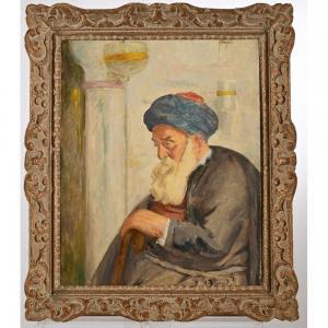 BISMOUTH Maurice 1891-1965,Le rabbin à la Synagogue,Herbette FR 2024-02-04