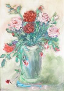 BISOTTI Luigi 1916-2013,Vase de roses,Ruellan FR 2019-06-08