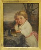 BISSCHOP Richard 1849-1926,Child with Wooden Bucket and Shells,Skinner US 2010-11-10