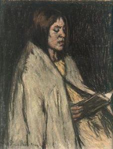 BISSCHOP Suze Robertson 1856-1922,Ernstige lectuur: a girl reading a book,Christie's GB 2010-11-17