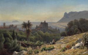 BISSEN Rudolf 1846-1911,Landscape from Italy,1874,Bruun Rasmussen DK 2021-11-30