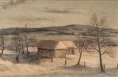 BISSILL George William 1896-1973,Landscape with farm buildings,Mallams GB 2009-12-16
