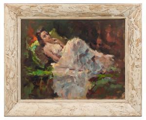 BISSINGER Louis 1899-1978,Reclining Female in Thought,Burchard US 2022-07-16