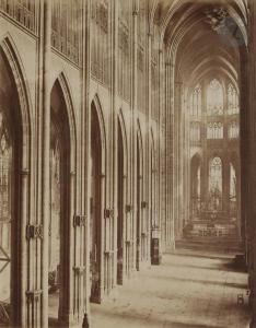 BISSON Louis Auguste 1814-1876,Intérieur de l\’église Saint-Ouen,1857,Ader FR 2021-06-23
