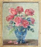 BISSON Lucienne 1880-1942,Vase au bouquet de roses,,Millon & Associés FR 2018-09-11