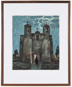 BISTTRAM Emil James 1895-1976,Ranchos Church,Brunk Auctions US 2024-03-08