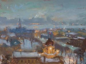 BITTAR Antoine 1957,Quebec Rooftops #44,2015,Heffel CA 2024-02-29