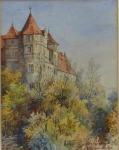 BITTERLICH Albert 1871-1960,Burg Scharfenberg mit Bäumen,1889,Georg Rehm DE 2018-07-12