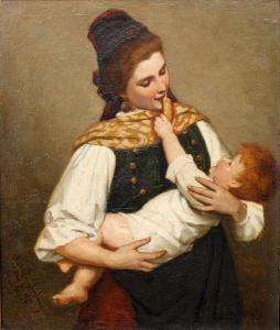 BITTNER Ludwig August,"A crust of bread", portrait of a mother and child,Bonhams 2011-06-08