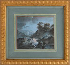 BITTNER Norbert 1786-1851,classical landscape with nymphs near temple,South Bay US 2018-08-11
