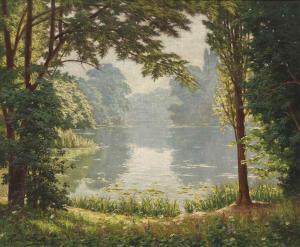BIVA Henri 1848-1929,A lake at a forest clearing,Christie's GB 2016-05-17
