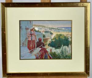 BIVEL Fernand 1888-1950,Balcon sur la mer Egée,1913,Osenat FR 2022-03-26