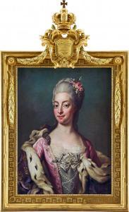 BJÖRK Jakob 1726-1793,Porträtt föreställande Sofia Magdalena, prinsessa ,Uppsala Auction 2021-06-15