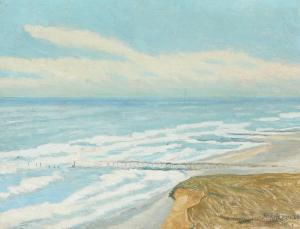 BJERRE Kristen 1869-1943,Coast scenery from Bovbjerg Strand,1926,Bruun Rasmussen DK 2023-08-15