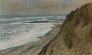 BJERRE Niels 1864-1942,Beachview at dusk, presumably from Bovbjerg,1929,Bruun Rasmussen 2024-01-16