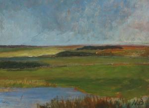BJERRE Niels 1864-1942,Landscape with lake,Bruun Rasmussen DK 2024-01-02