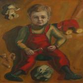 BJERRING Carl 1918,Portrait of boy with his toys,1937,Bruun Rasmussen DK 2010-10-18