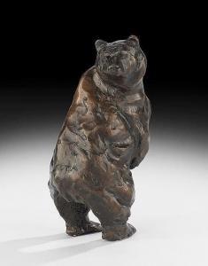 bjorge kenneth r 1943,Bear Looking Over Shoulder,1993,New Orleans Auction US 2015-05-30