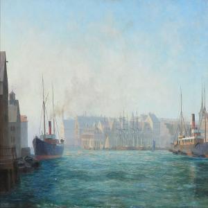 BJORN Christian Aleth 1859-1945,The entrance to Copenhagen Harbour,1900,Bruun Rasmussen 2014-10-13