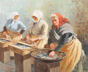 BJULF Soren Christian 1890-1958,Fishmen's wives selling fish at Gl,Bruun Rasmussen DK 2024-03-18
