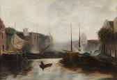 BLÄSER A,Holländischer Kanal mit Segelbooten,Hargesheimer Kunstauktionen DE 2014-03-14