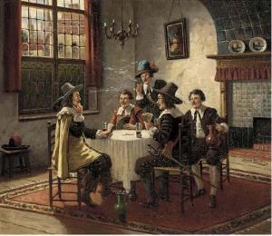 BLÄTTER Bruno 1870,A game of cards,Christie's GB 2002-01-17