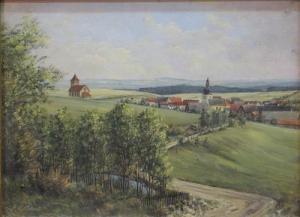 BLöDERL Ludwig 1925,Landschaft mit kl. Dorf,Georg Rehm DE 2009-11-13